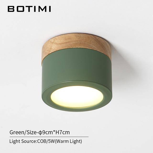 Botimi Cylindrical LED Spotlights with Wooden Base