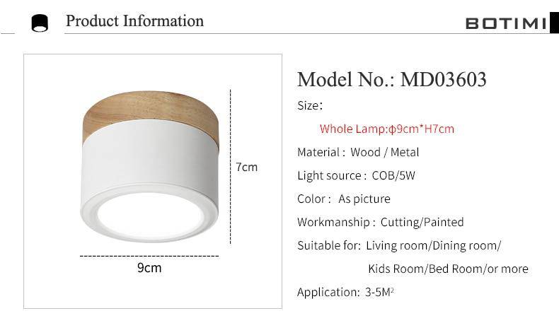 Botimi Cylindrical LED Spotlights with Wooden Base