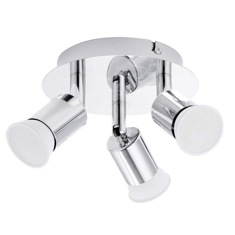 Modern Chrome LED 3-Spot Ceiling Light