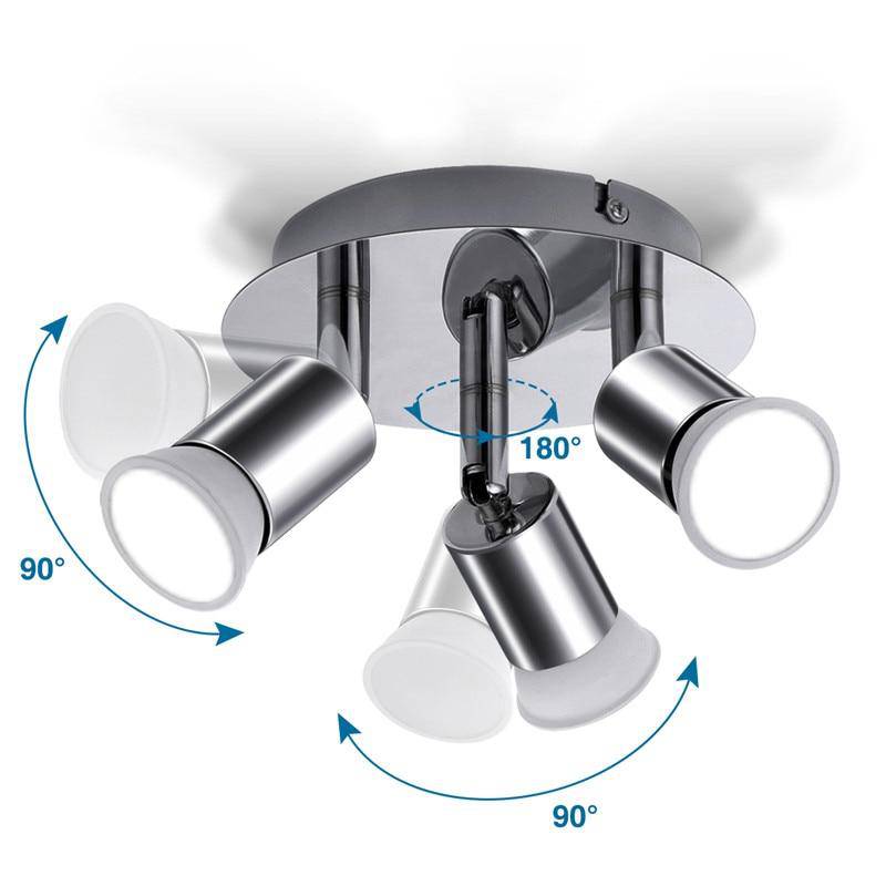 Modern Chrome LED 3-Spot Ceiling Light