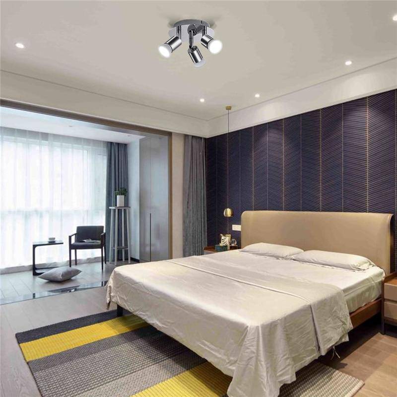 Modern Chrome LED 3-Spot Ceiling Light