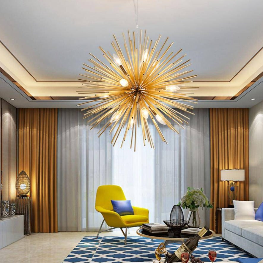 Modern Vintage Gold Aluminum Chandelier