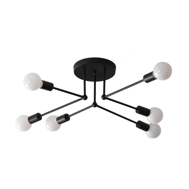 Retro Metal Ceiling Light Fixture with Multiple Bulbs