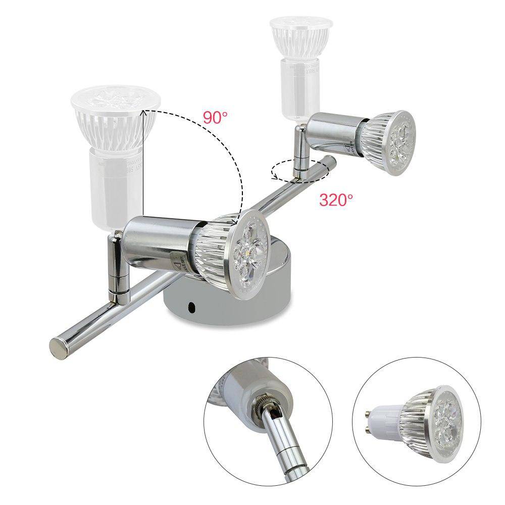 Chrome LED Spot Bar Ceiling Light for Indoor Use
