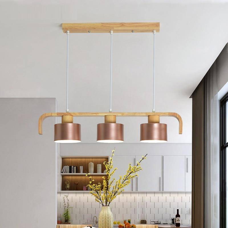 Modern LED Wood Pendant Light with Shade (Multiple Colors)