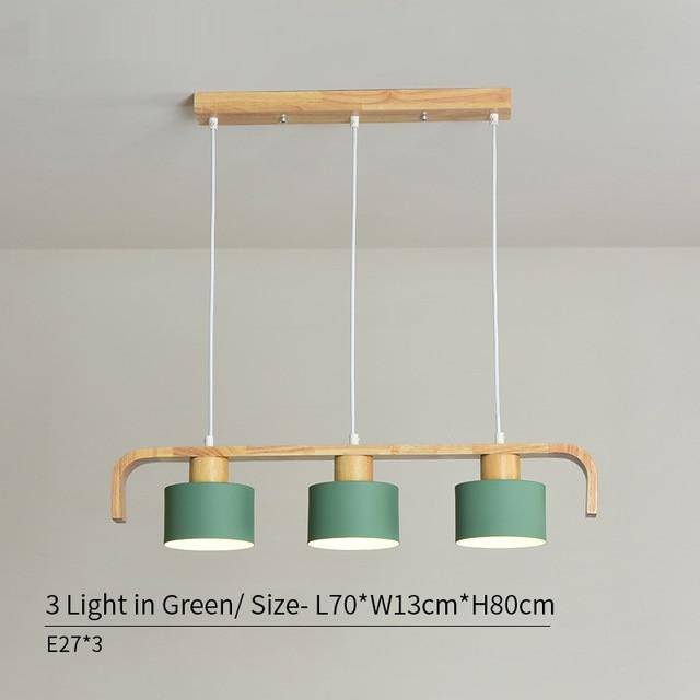 Modern LED Wood Pendant Light with Shade (Multiple Colors)