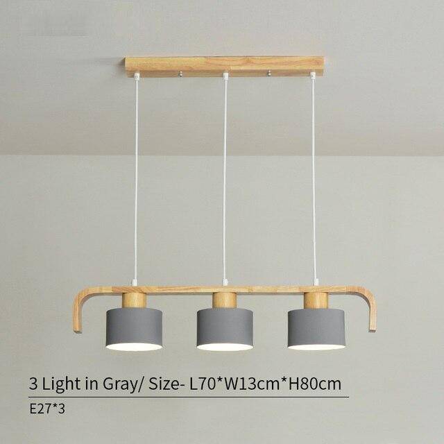 Modern LED Wood Pendant Light with Shade (Multiple Colors)
