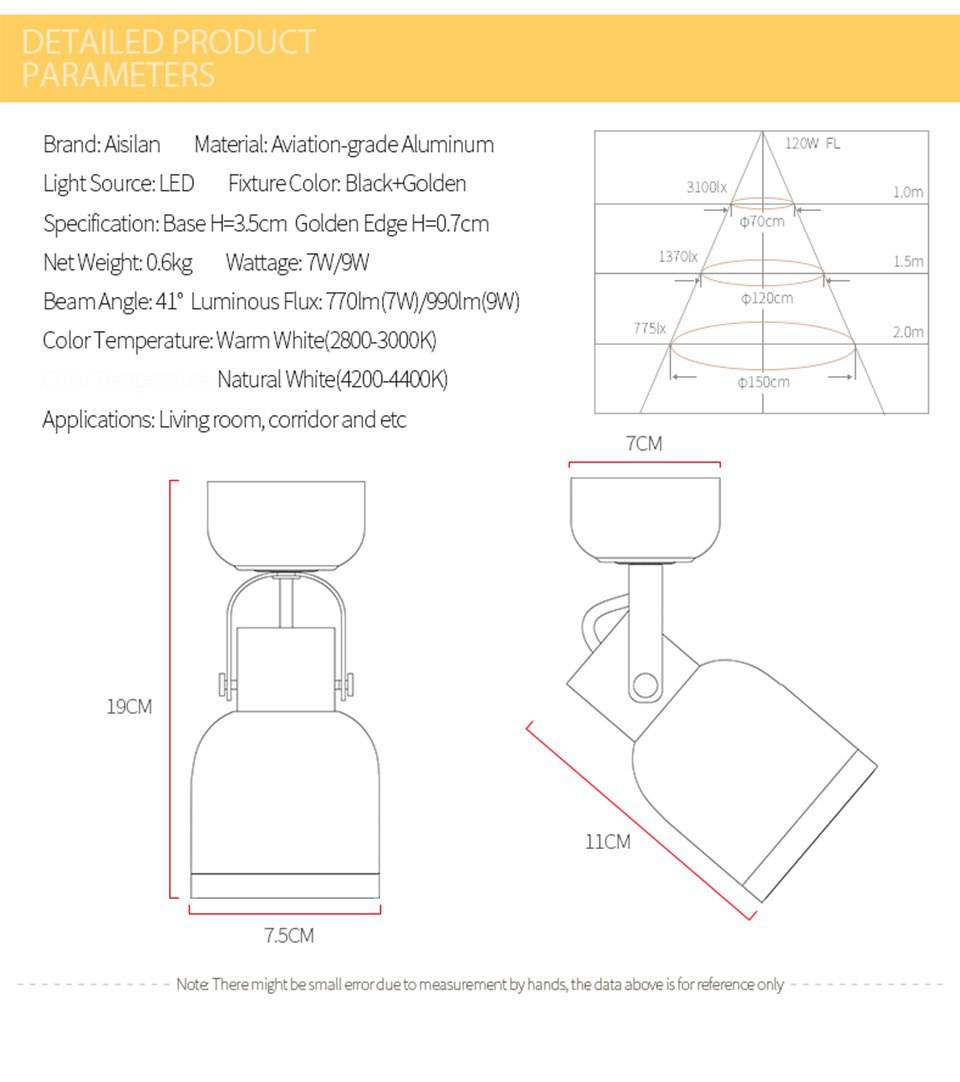 Adjustable LED Spot Light Ceiling Fixture for Indoor Use
