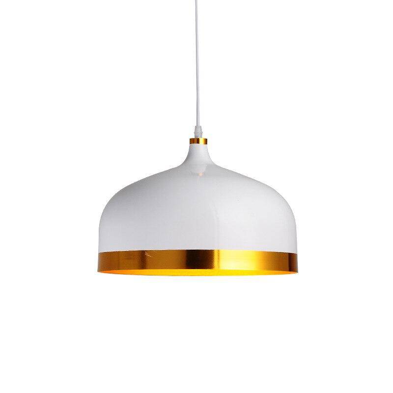 Round Metal Shade LED Suspension Light with Gold Edges - Loft Style