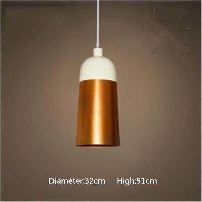 Round Metal Shade LED Suspension Light with Gold Edges - Loft Style