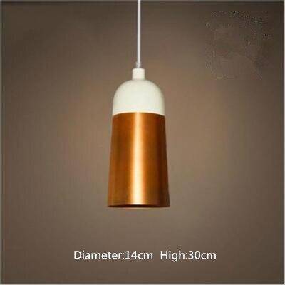 Round Metal Shade LED Suspension Light with Gold Edges - Loft Style
