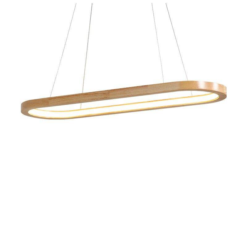 Nordic Style LED Pendant Light with Wooden Rings