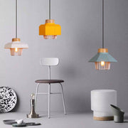 Colorful Metal Cage Shade LED Suspension Light - Loft Style