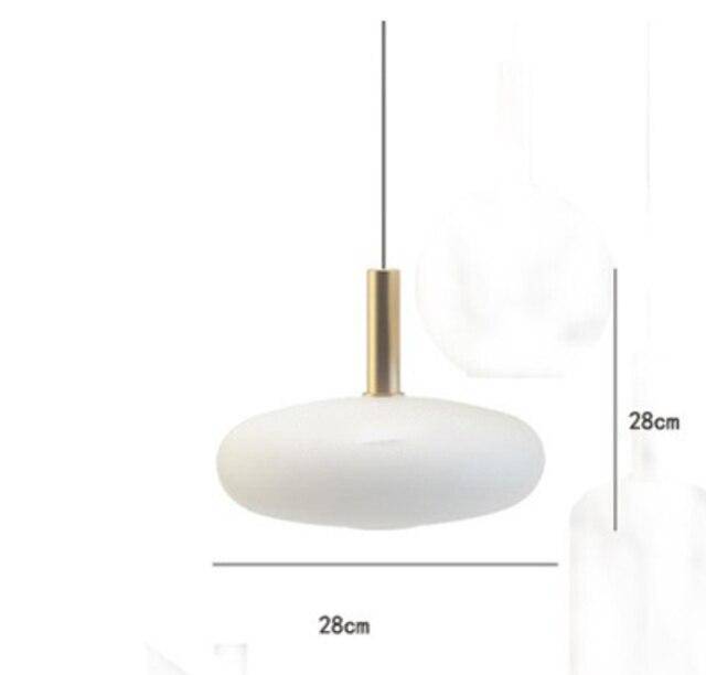 Modern LED Pendant Light with White Oval Shade and Gold Metal Loft Design