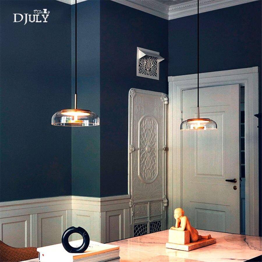 LED Suspension Light with Glass Shade and Luxury Finishes