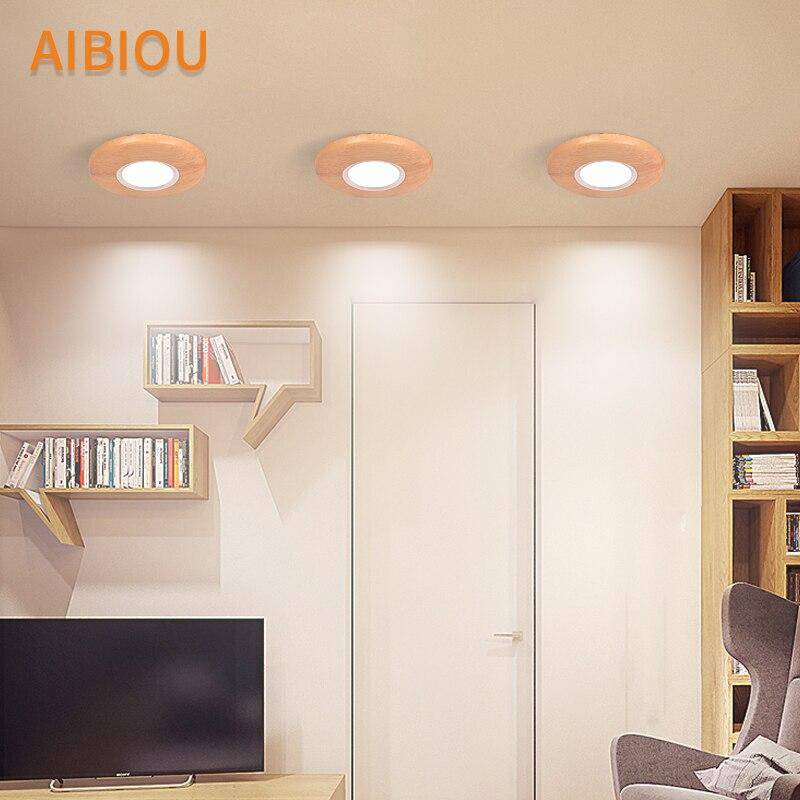 Aibiou Wooden LED Spot Ceiling Light