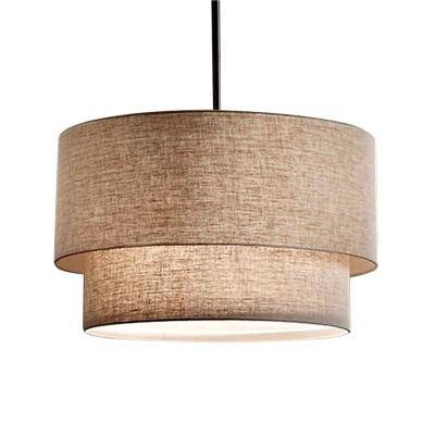 Fabric Cylindrical LED Pendant Light Fixture