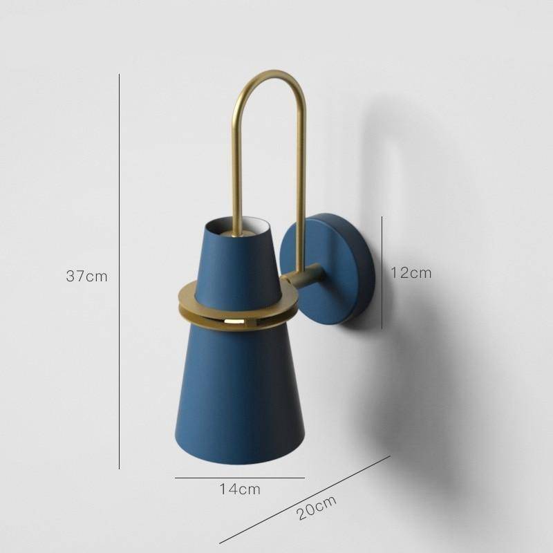 Retro Colored Metal Cone LED Wall Sconce