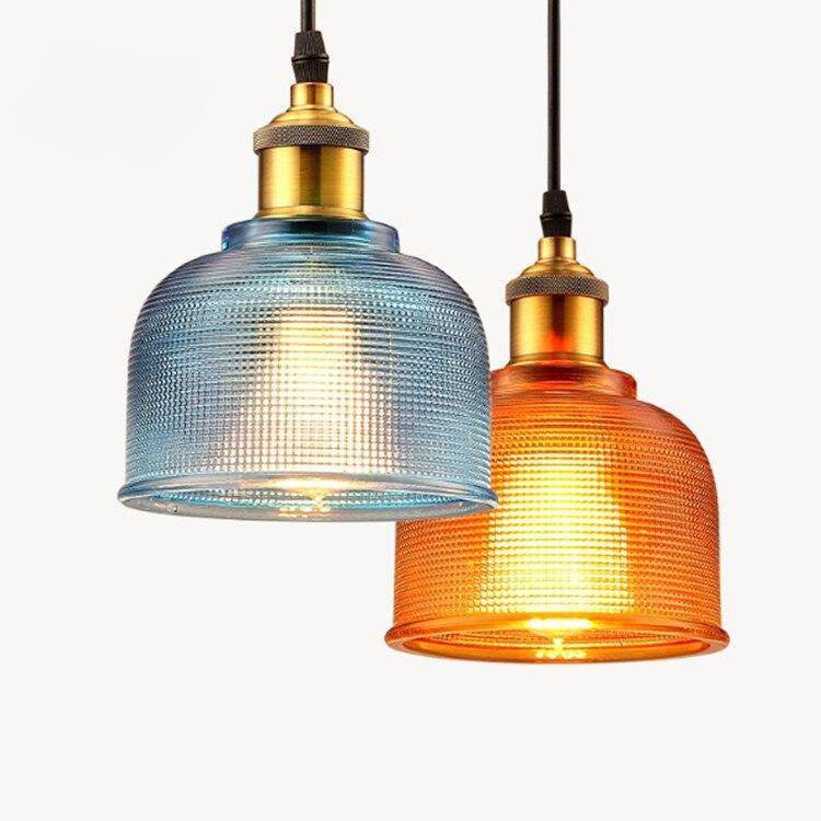 Colorful Glass Suspension Design with Gold Support Coffee
