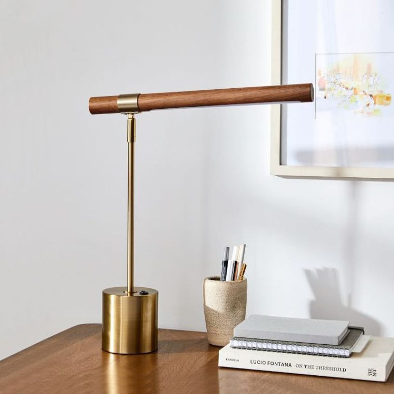 Gold LED Desk or Bedside Lamp with Protection