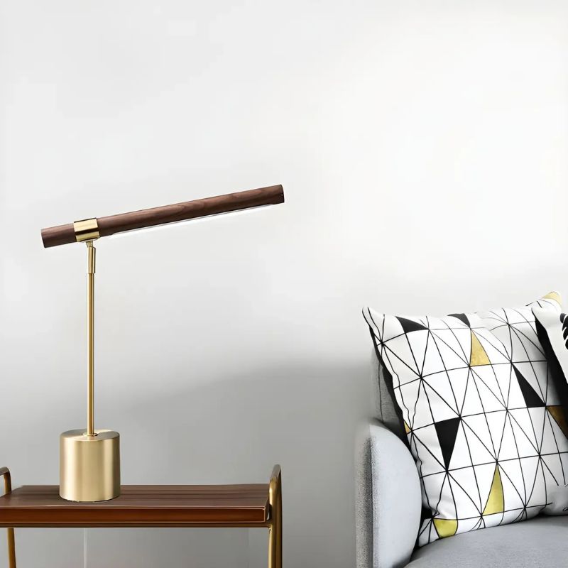 Gold LED Desk or Bedside Lamp with Protection