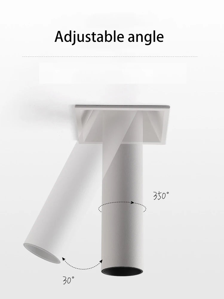 Adjustable Angle Long Tube LED Recessed Spotlights
