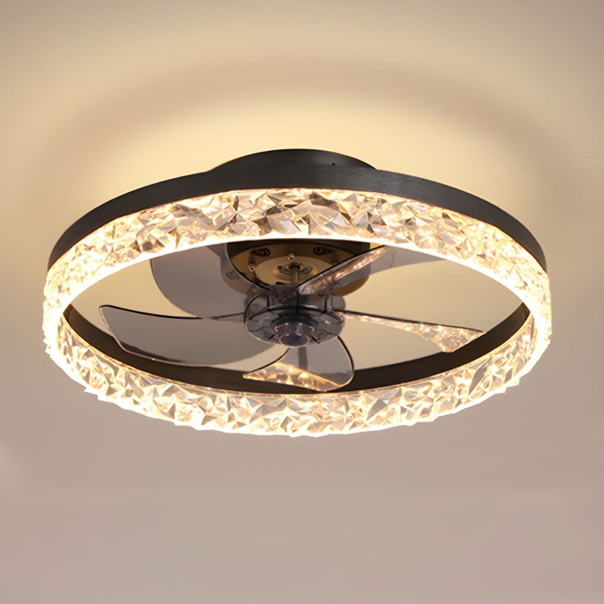 Quiet Decorative Ceiling Fan with Remote Control and Light Black Norenza