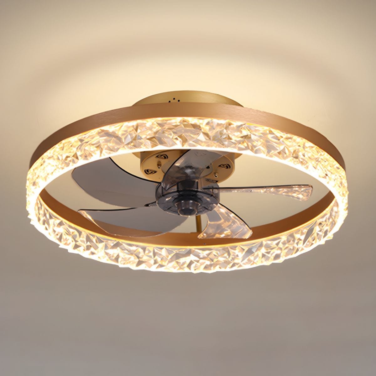 Quiet Decorative Ceiling Fan with Remote Control and Light Gold Norenza