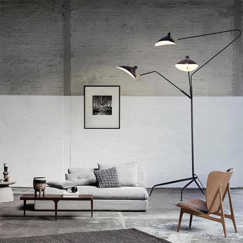 Industrial Design Floor Lamp with Multiple Arms