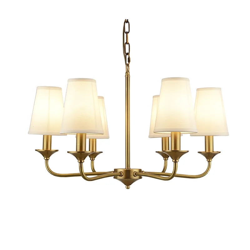 Gold Chandelier with Royal Shades