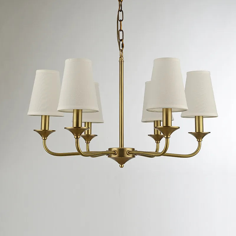 Gold Chandelier with Royal Shades