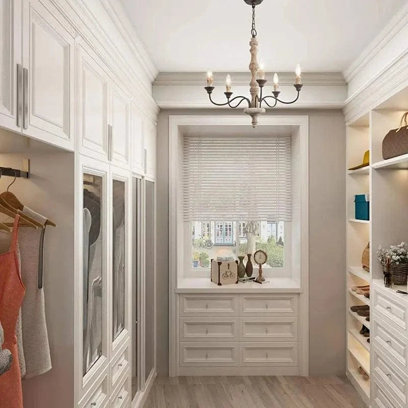 Retro American French Wooden Chandelier for Home & Restaurant Norenza