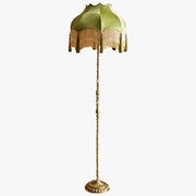 Retro Copper Floor Lamp with Zen Art Decorative Pendants Norenza
