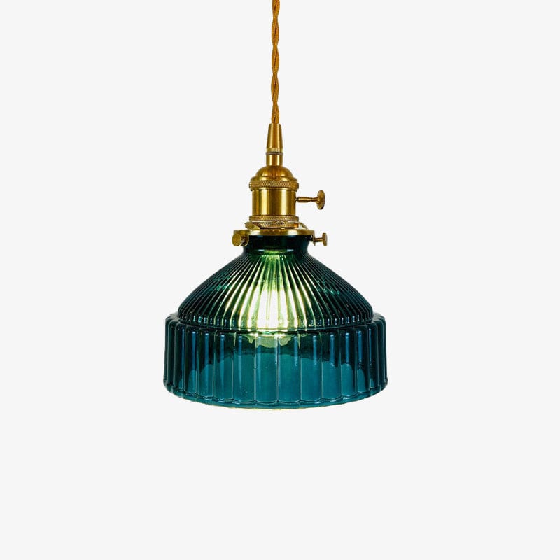 Retro Glass Shade Pendant Light by Casbelle Blue Norenza