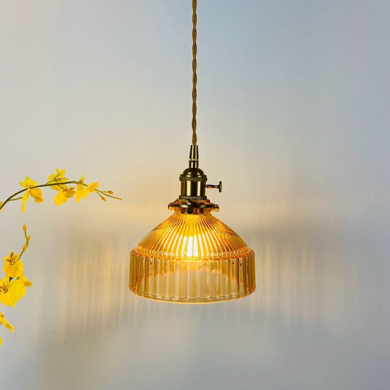 Retro Glass Shade Pendant Light by Casbelle Brown Norenza