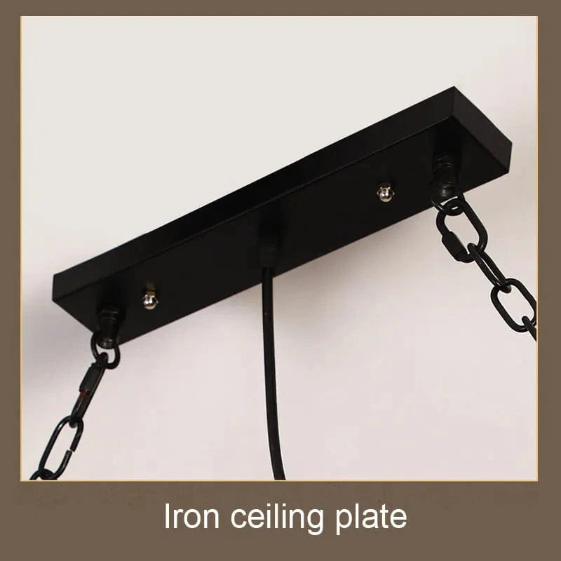 Retro Industrial Chandelier with 3 Wooden Heads and Hemp Rope Norenza