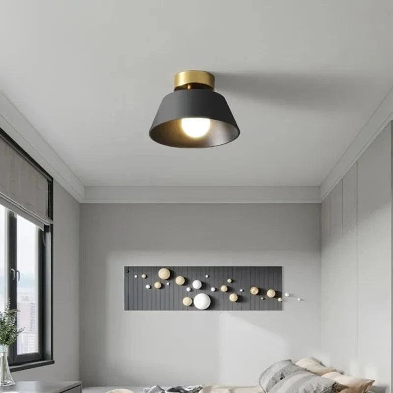 Retro Iron LED Ceiling Light with Round Shade Norenza