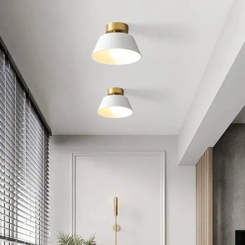 Retro Iron LED Ceiling Light with Round Shade Norenza