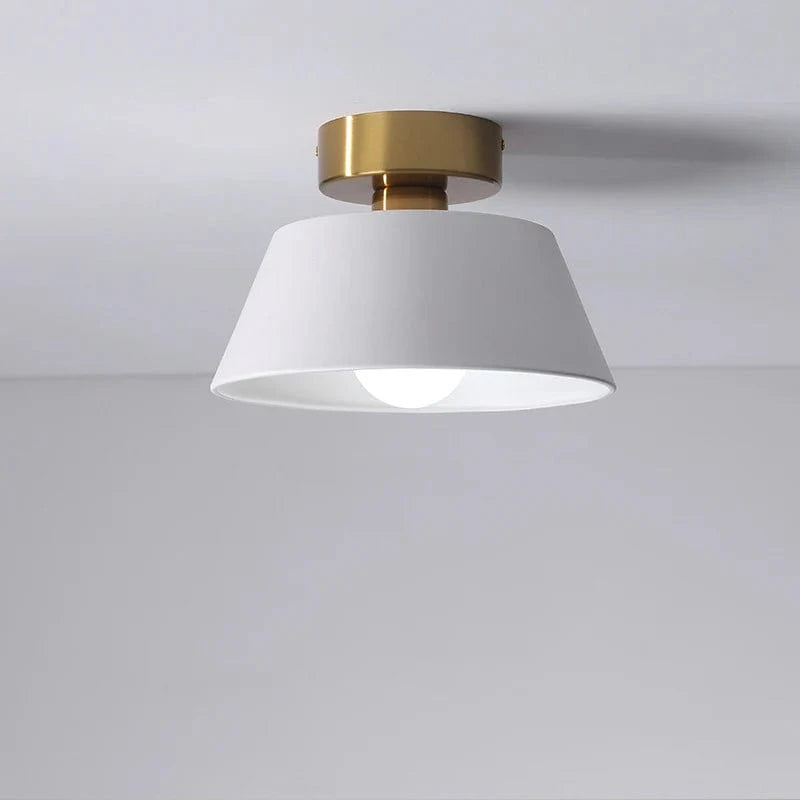 Retro Iron LED Ceiling Light with Round Shade White Norenza