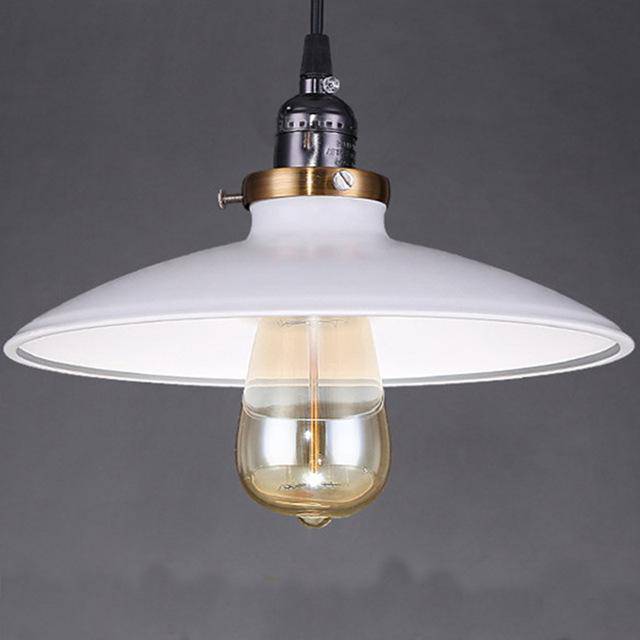 Retro Metal LED Pendant Light Fixture White Norenza