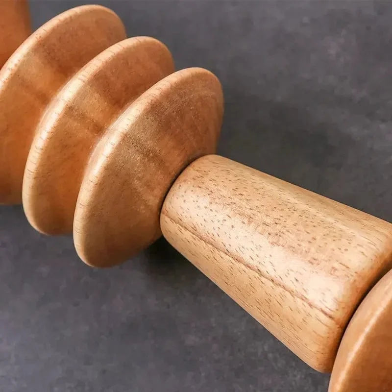 Retro Oak Wood Suspension with Geometric Beads Norenza