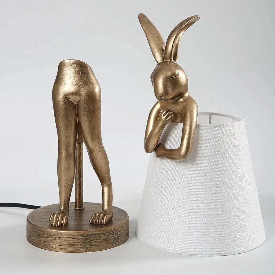 Retro Rabbit Desk Lamp in Resin for Home Decor Norenza