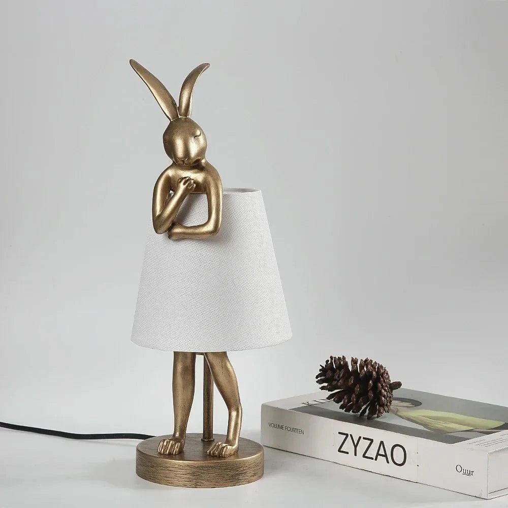 Retro Rabbit Desk Lamp in Resin for Home Decor Norenza