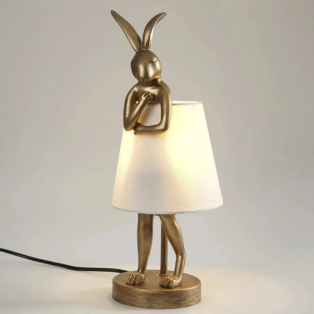 Retro Rabbit Desk Lamp in Resin for Home Decor Norenza