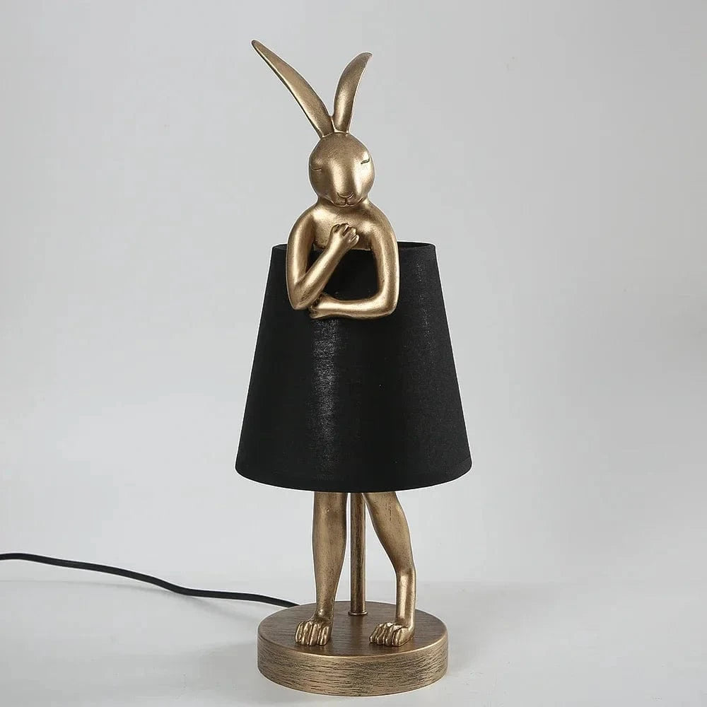 Retro Rabbit Desk Lamp in Resin for Home Decor Norenza