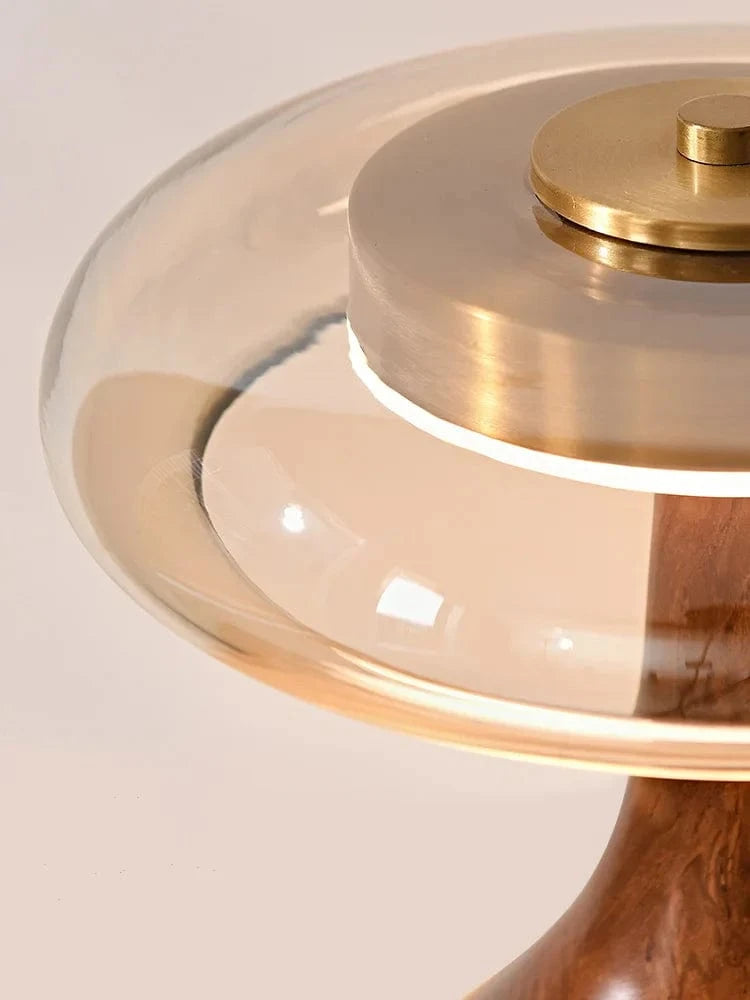 Retro Wooden and Glass Desk Lamp for Elegant Interiors Norenza