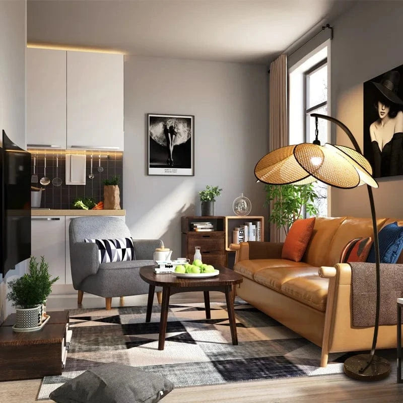 Retro Woven Rattan Floor Lamp - Chinese Design for Home Decor Norenza