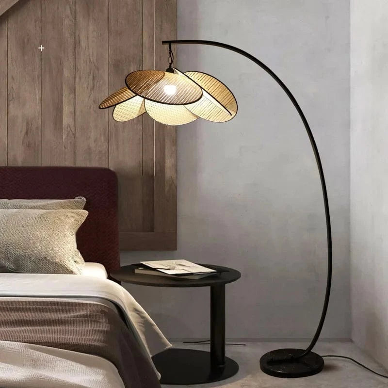 Retro Woven Rattan Floor Lamp - Chinese Design for Home Decor Norenza