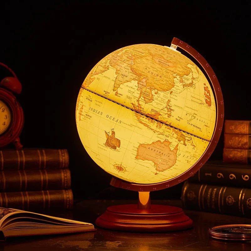 Rotating Globe Desk Lamp with World Map Norenza