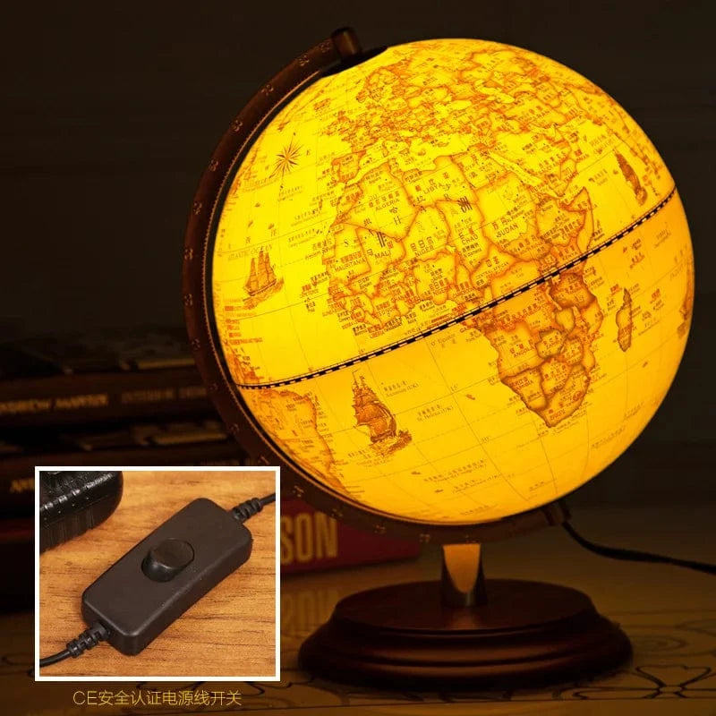 Rotating Globe Desk Lamp with World Map Norenza